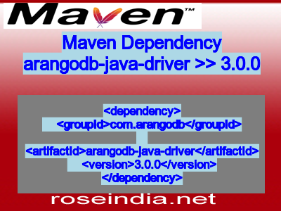 Maven dependency of arangodb-java-driver version 3.0.0