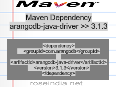Maven dependency of arangodb-java-driver version 3.1.3