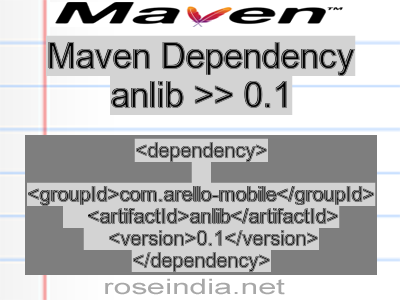Maven dependency of anlib version 0.1