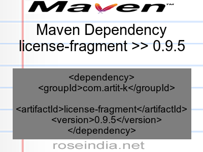 Maven dependency of license-fragment version 0.9.5