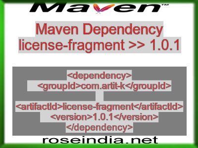 Maven dependency of license-fragment version 1.0.1