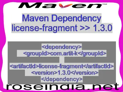 Maven dependency of license-fragment version 1.3.0