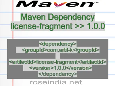 Maven dependency of license-fragment version 1.0.0