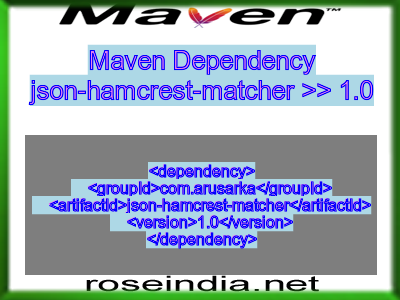 Maven dependency of json-hamcrest-matcher version 1.0