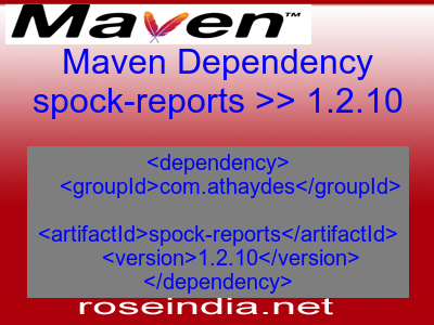 Maven dependency of spock-reports version 1.2.10
