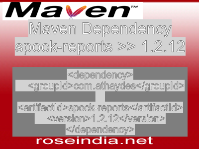 Maven dependency of spock-reports version 1.2.12