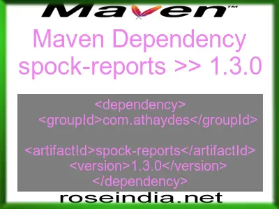 Maven dependency of spock-reports version 1.3.0