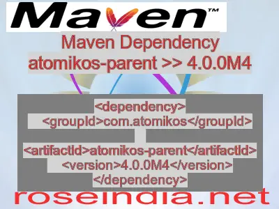 Maven dependency of atomikos-parent version 4.0.0M4