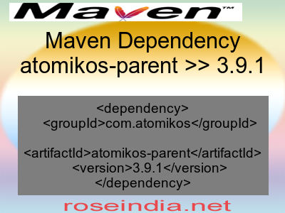 Maven dependency of atomikos-parent version 3.9.1