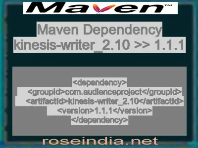 Maven dependency of kinesis-writer_2.10 version 1.1.1