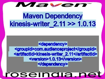 Maven dependency of kinesis-writer_2.11 version 1.0.13