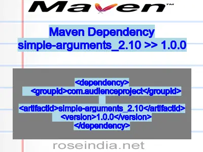 Maven dependency of simple-arguments_2.10 version 1.0.0