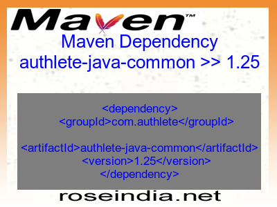 Maven dependency of authlete-java-common version 1.25