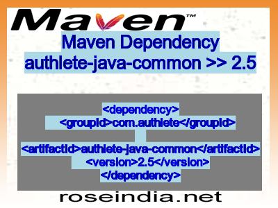 Maven dependency of authlete-java-common version 2.5
