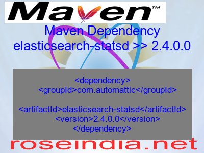 Maven dependency of elasticsearch-statsd version 2.4.0.0