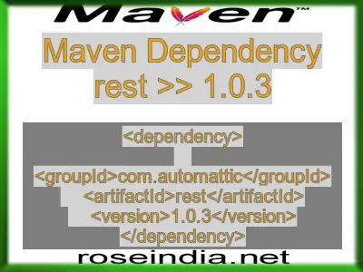 Maven dependency of rest version 1.0.3