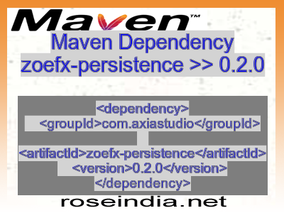 Maven dependency of zoefx-persistence version 0.2.0
