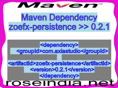 Maven dependency of zoefx-persistence version 0.2.1