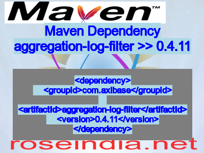 Maven dependency of aggregation-log-filter version 0.4.11
