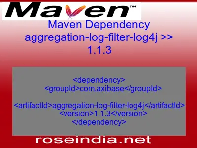 Maven dependency of aggregation-log-filter-log4j version 1.1.3