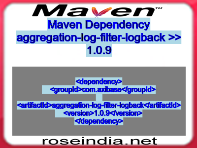 Maven dependency of aggregation-log-filter-logback version 1.0.9