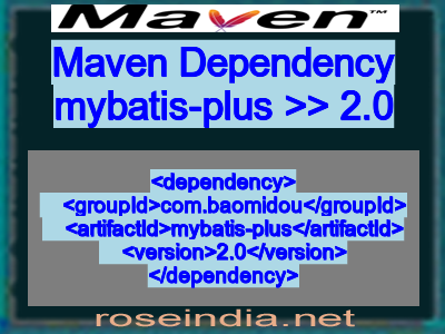 Maven dependency of mybatis-plus version 2.0