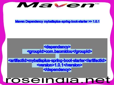 Maven dependency of mybatisplus-spring-boot-starter version 1.0.1