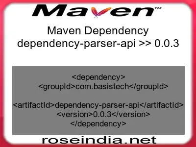 Maven dependency of dependency-parser-api version 0.0.3
