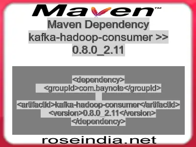 Maven dependency of kafka-hadoop-consumer version 0.8.0_2.11