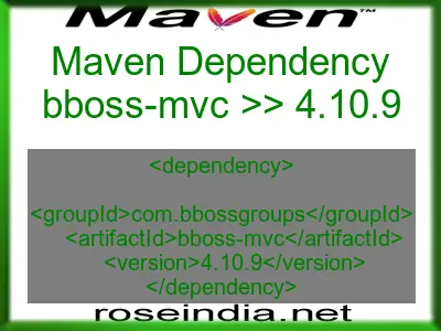Maven dependency of bboss-mvc version 4.10.9