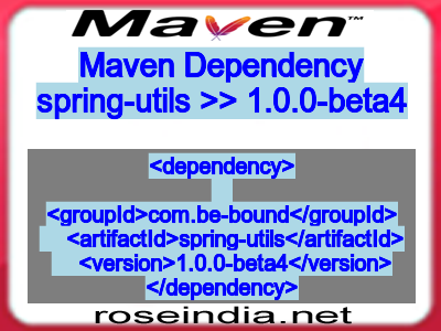 Maven dependency of spring-utils version 1.0.0-beta4