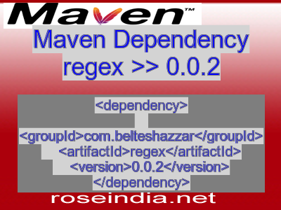 Maven dependency of regex version 0.0.2