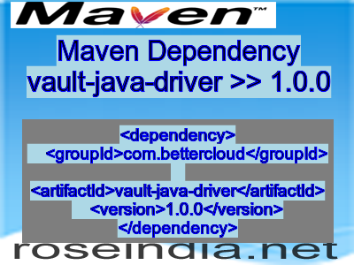 Maven dependency of vault-java-driver version 1.0.0
