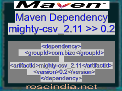 Maven dependency of mighty-csv_2.11 version 0.2