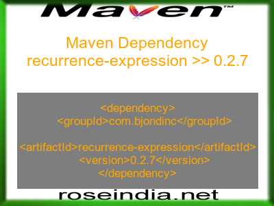 Maven dependency of recurrence-expression version 0.2.7