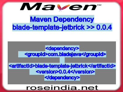 Maven dependency of blade-template-jetbrick version 0.0.4
