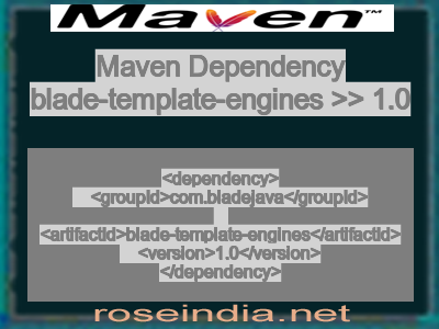 Maven dependency of blade-template-engines version 1.0