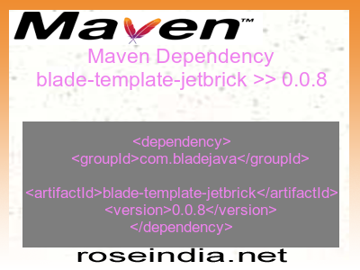 Maven dependency of blade-template-jetbrick version 0.0.8