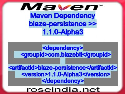 Maven dependency of blaze-persistence version 1.1.0-Alpha3