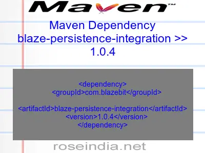 Maven dependency of blaze-persistence-integration version 1.0.4