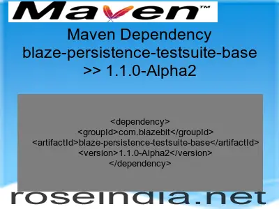 Maven dependency of blaze-persistence-testsuite-base version 1.1.0-Alpha2