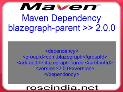 Maven dependency of blazegraph-parent version 2.0.0