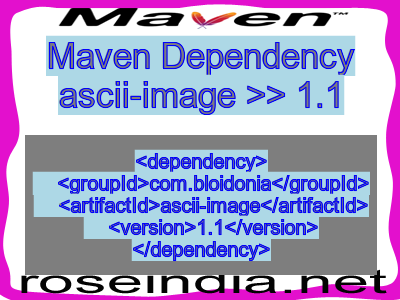 Maven dependency of ascii-image version 1.1