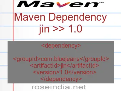 Maven dependency of jin version 1.0