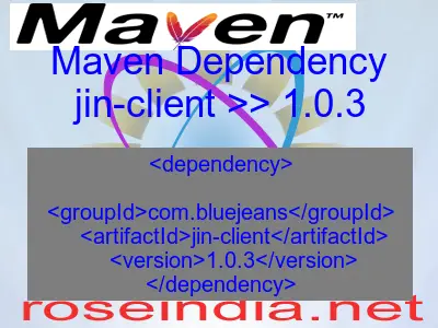 Maven dependency of jin-client version 1.0.3