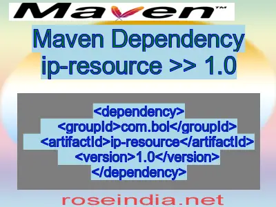 Maven dependency of ip-resource version 1.0