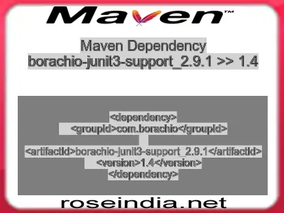 Maven dependency of borachio-junit3-support_2.9.1 version 1.4