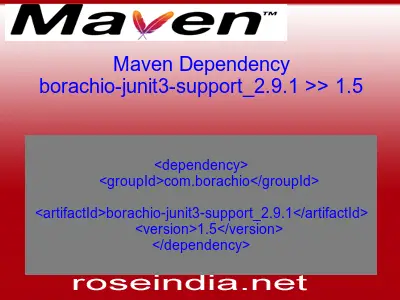Maven dependency of borachio-junit3-support_2.9.1 version 1.5