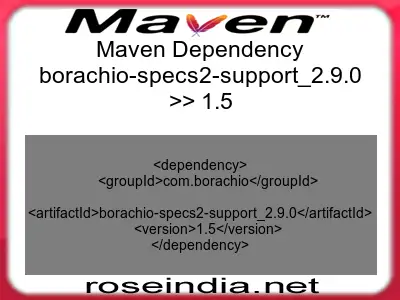 Maven dependency of borachio-specs2-support_2.9.0 version 1.5