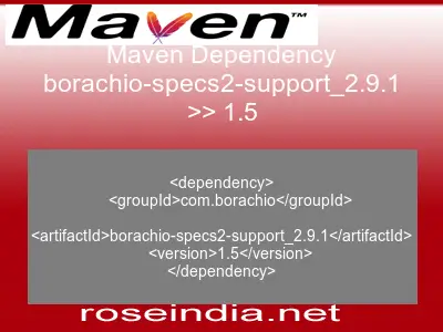 Maven dependency of borachio-specs2-support_2.9.1 version 1.5